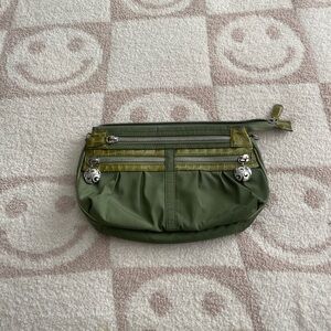 Vintage Green Crossbody Brighton Purse with Crocodile Detailing